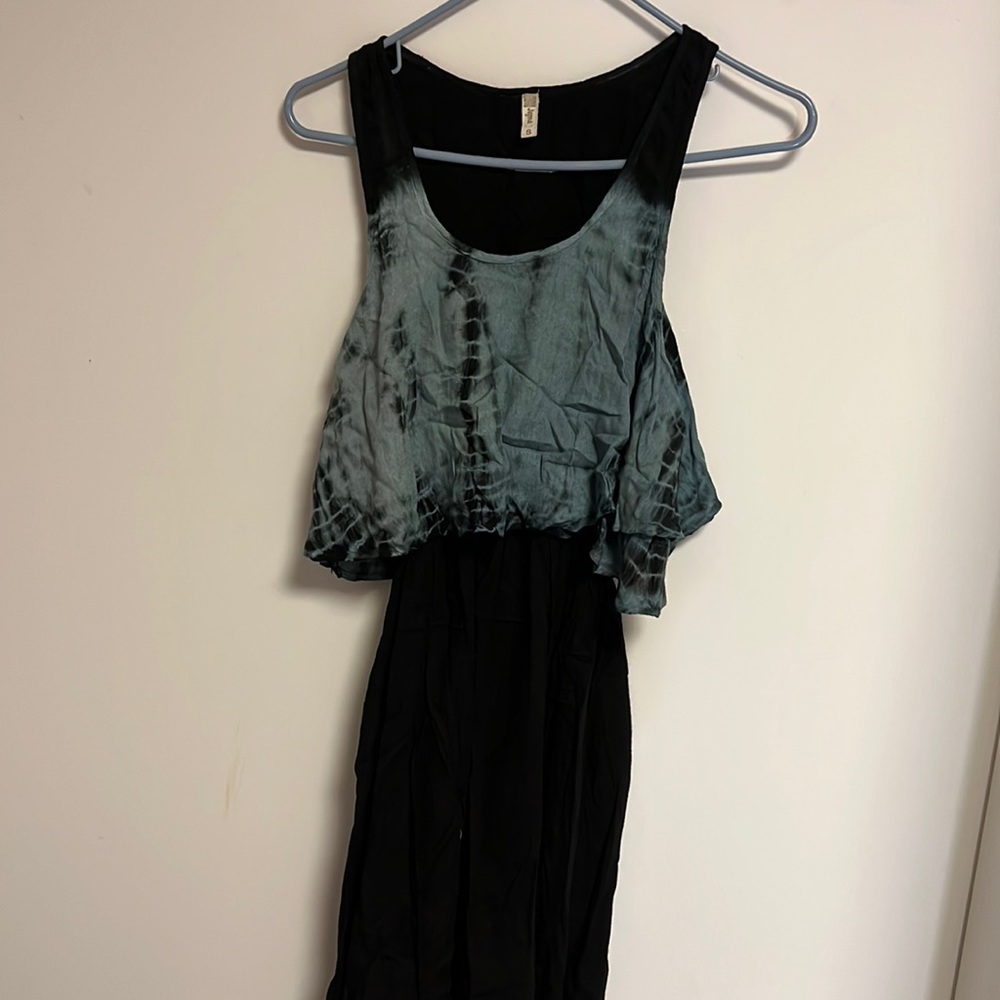 Hawaiian Tie Dye Black Dress